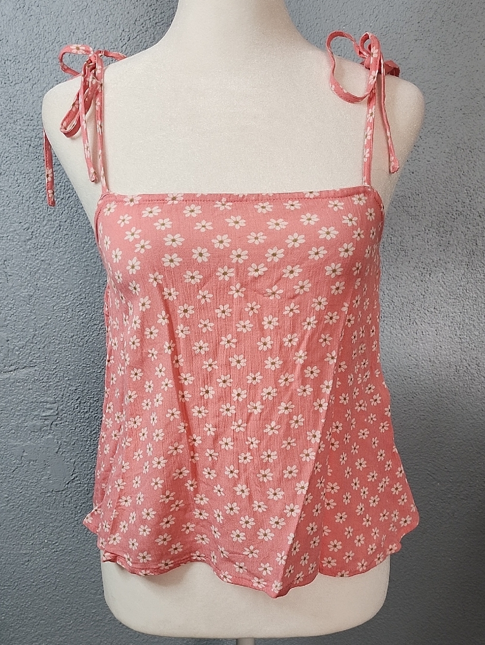Billabong Pink Floral Tie-Shoulder Camisole Top